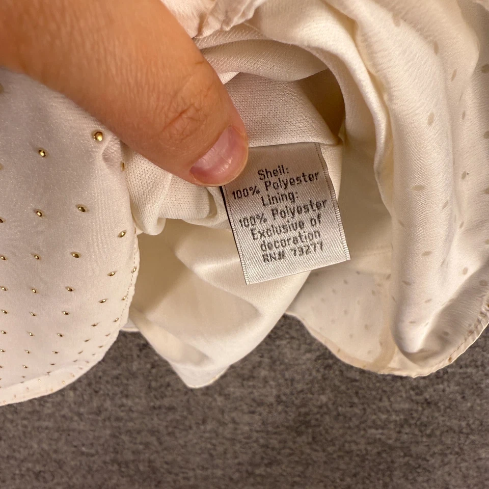 Vestido LC Lauren Conrad Mujer 6 Blanco Vaina Midi Sin Mangas Forrado Estrás Foto 4 de 4