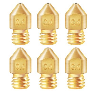 6PCS 3D Printer Brass  Extruder Nozzle MK8 0.4mm for Creality CR-6 SE E5Y3
