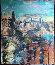 Hilda Dartiguenave/Original Oil Painting/Signed/Modern/Abstract Expressionism/DC