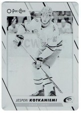 2023-24 O-PEE-CHEE PRINTING PLATE BLACK JESPERI KOTKANIEMI 1/1 HURRICANES #402
