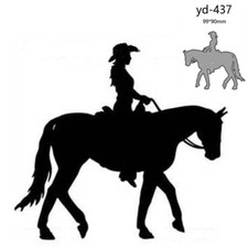 Cowgirl Riding Horse Metal Cutting Dies Decoration Scrapbooking Card Craft