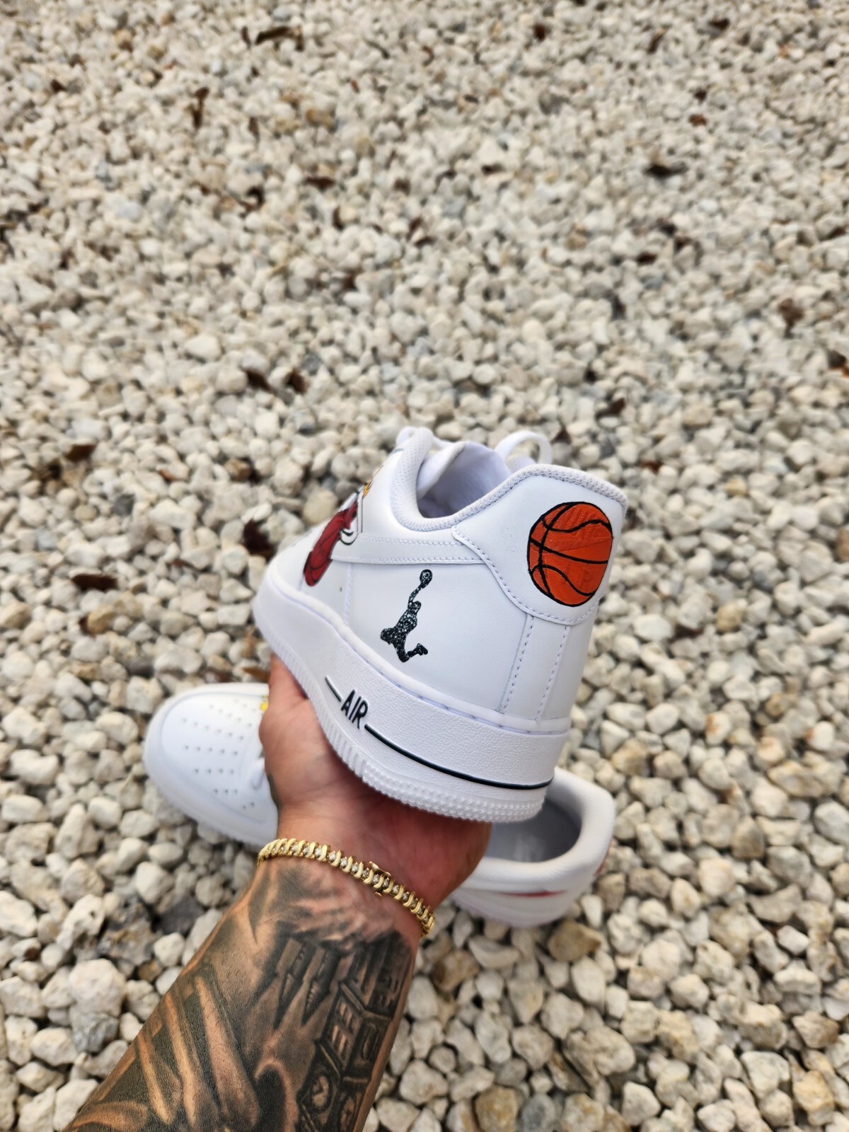 🏀  Nike Air Force 1 Miami Heat 22 Custom / Girls Gs Women Men AF1 ALL SIZE 🏀 image 4