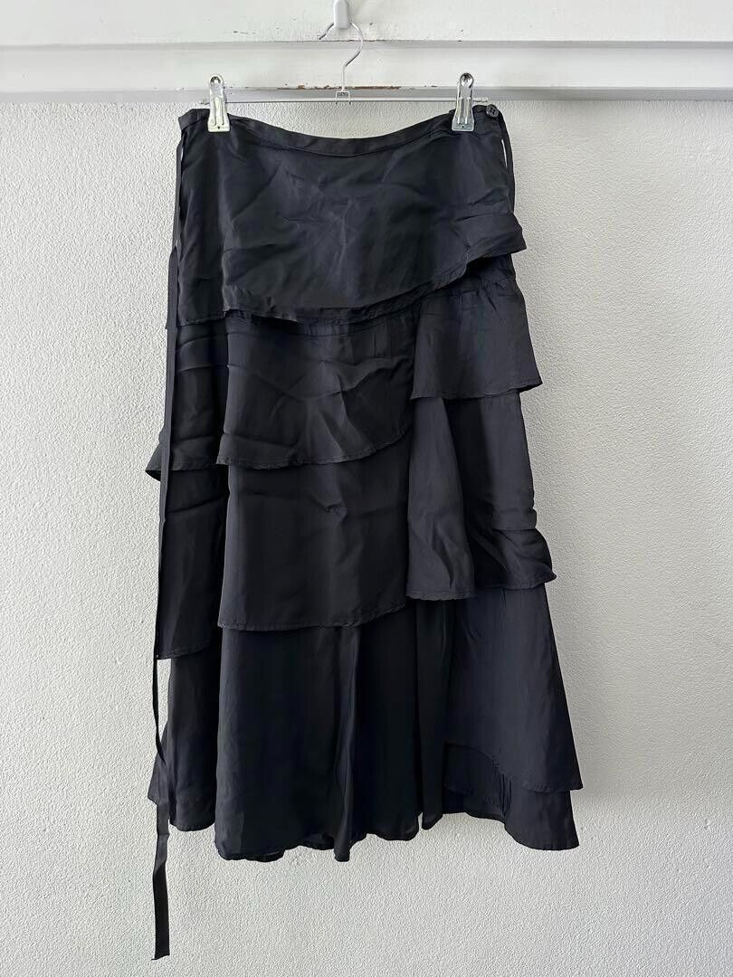 COMME des GARCONS Frill Tiered Skirt Long Women Size S Black COMME des GARCONS Frill Tiered Skirt Long Women Size S Black