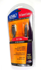 Belkin USB 2.0 Hi-Speed Cable 6' Type A B 24K Gold Plated F3U133-06