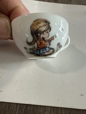 Vintage Mini Tea Set Cup Boy Gives Girl flowers Painted Made Japan