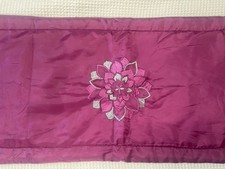 256cm Embroidered Bed Runner Floral Embroidered Pink Purple
