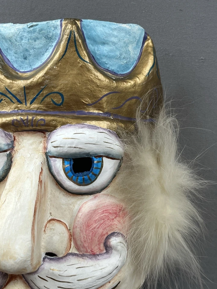 Handmade MASQUE ARRAYED Annie Hallatt Nutcracker Christmas Paper Mache Mask 1990 - Image 4 of 4