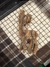 Live Edge Wood Deer Figure Natural Bark Craft Piece