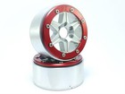 Metsafil Beadlock Wheels SIXSTAR silber/rot 1.9 (2 St.) ohne Radnabe / MT5010SR