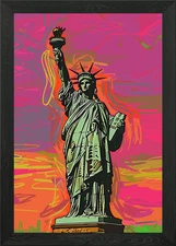 Pop Art Statue of Liberty Framed Wall Art Poster Canvas Print Picture