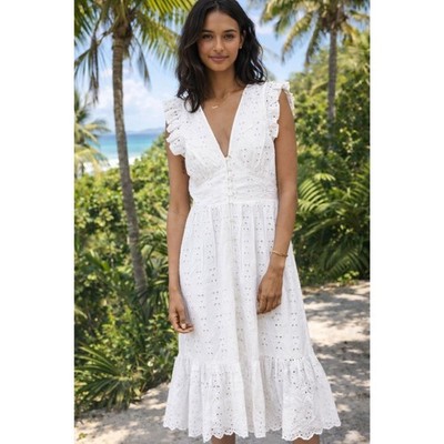 NWT Cleobella Brielle MIDI Dress Ivory Size L