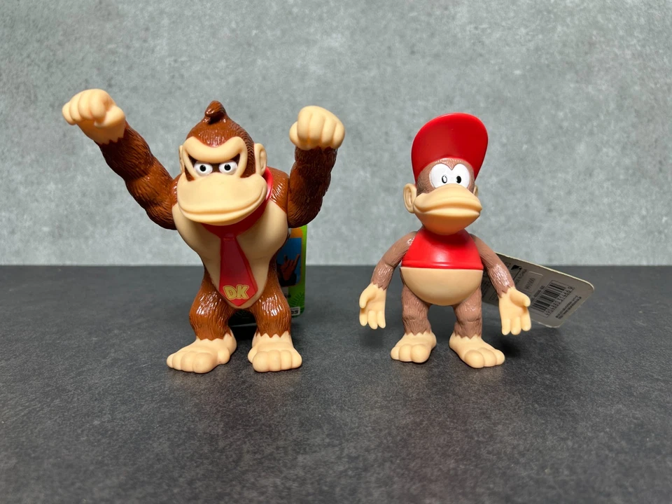 Takara 1999 Donkey Kong & Diddy 4" Sofubi Figura Vinilo Familia Burro Con Etiqueta Foto 2 de 4