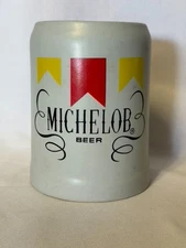 Michelob Ribbons Label Mug Stein Ceramica Espejo Chile 5 1/8" Vintage
