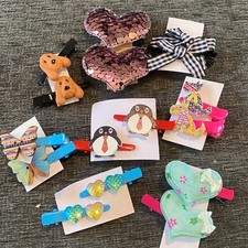Unbranded Hair Clip Set Kids OS Multicolor New Animal Heart Butterfly 16pc Lot