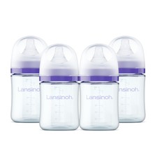 Glass Baby Bottles 5oz Anti Colic Pack of 4 Slow Flow Lansinoh Ounces
