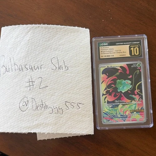 Pokémon TCG CGC Pristine 10 Bulbasaur Me01 Mega Evolution Holo 133/132