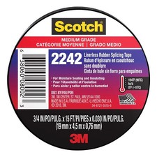 3M 6165-BA-10 Rubber Insulating Linerless Splicing Tape 15 L ft. x 0.75 W in.