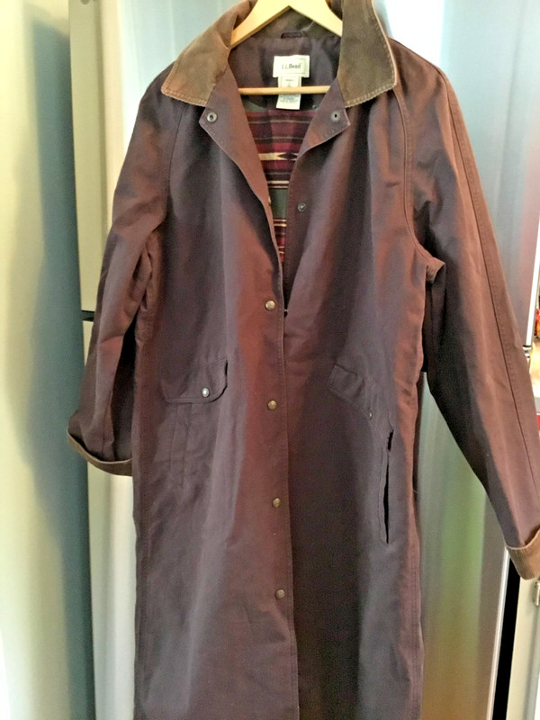 LL Bean Women's Long Brown Barn Jacket Size Large Regular