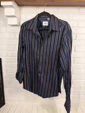 Guess by Marciano Navy Stripe Button Front Shirt XL Y2K Clubwear