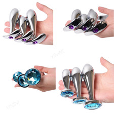 Male/Female Metal Round/ Anchor Gem Bottom Base Plug Prostate Massage Role Play
