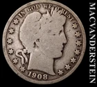1908-D Barber Half Dollar - Scarce  Better Date  No Reserve  #L5162