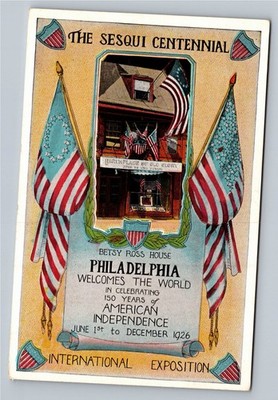Betsy Ross House Philadelphia Sesqui-Centennial Exposition Postcard 1926