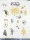 Designer Costume Jewelry lot Rhinestones vintage Heart Bear Bird Brooches Pin
