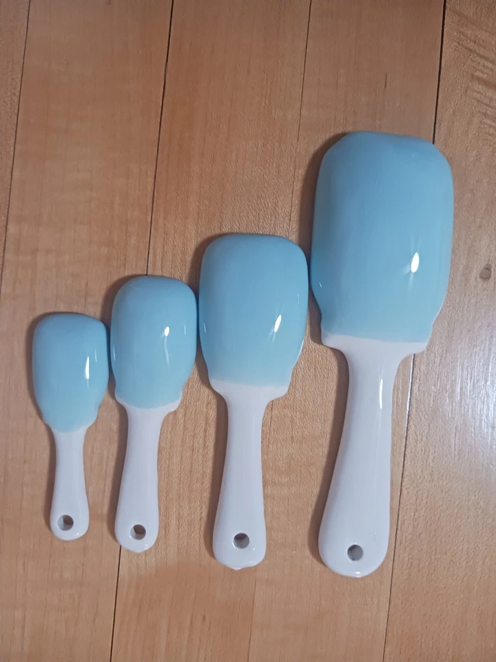 World Market Mason Ceramic Stacking  Measuring Spoons Light Blue Aqua Set 4 - Image 4 of 4