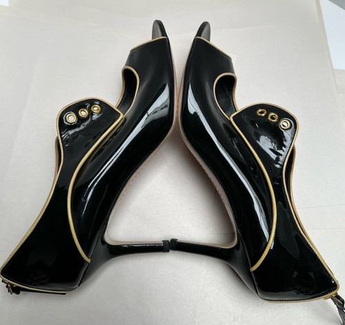 Tacones con cordones Miu Miu charol negro talla 41 - Imagen 5 de 10