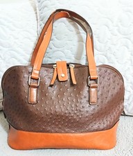 Two tone brown Durable Handbag Fabric Inside Roomy