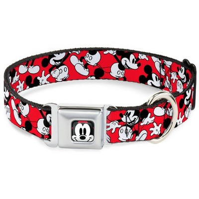 Dog Collar DYEO-Mickey Mouse Face2 CLOSE-UP Full Color Red/Black/White Mickey Mo