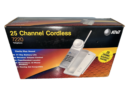 Vintage 1996 At&T 25 Channel Cordless Phone Model 7220 NOS - Picture 3 of 14