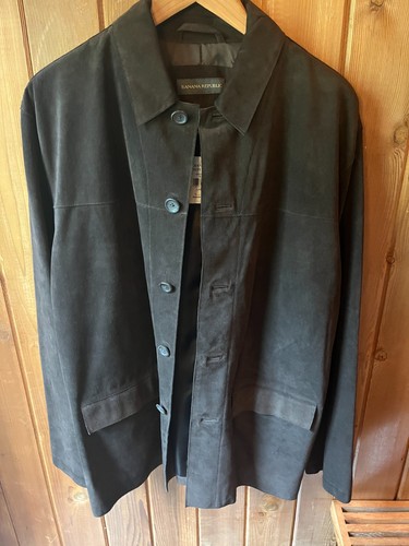 Banana Republic Suede Leather Men’s Blazer Large NWT