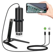 USB Digital Microscope with iOS and Android Devices, 50x-1600x Magnification,...