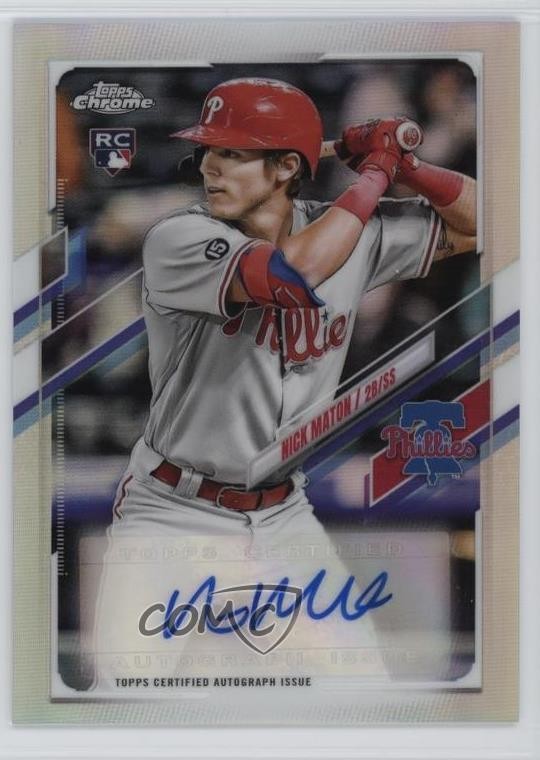 2021 Topps Chrome Update Target Chrome Auto Nick Maton #CUSA-NM Rookie RC