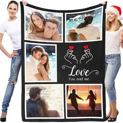 Personalized Custom Photo Blanket Customizable Image Throw Anniversary Gift 