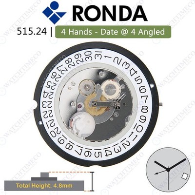 Buy Genuine Ronda 515 24 Hour GMT Watch Movement Swiss Parts (4