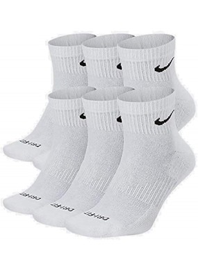Nike Everyday Plus Cushion Drifit Men's Ankle Socks, Size Large WHİTE 6pairs 