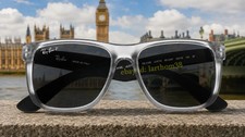 Ray-Ban RB4165 Justin Polarized Square Sunglasses Grey Matte Transparent 54mm