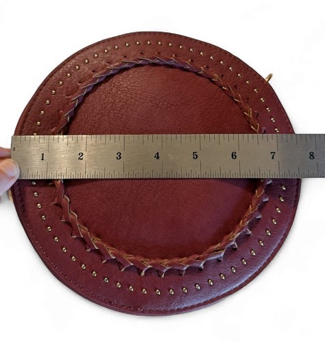 Moda Luxe Circle Burgundy Crossbody Handtasche Nieten Knoten Design - Bild 6 von 13
