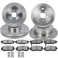 Drilled Slotted Brake Rotors Pads Kit 31407 31605 Subaru Crosstrek Forester Xv