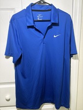 Nike Golf Mens Polo Shirt Dri-Fit Size L Blue Short Sleeve
