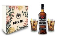 Bacardi Geschenkset - Bacardi Carta Negra Rum 0,7L 700Ml (40% Vol) + 2Er Set Ku