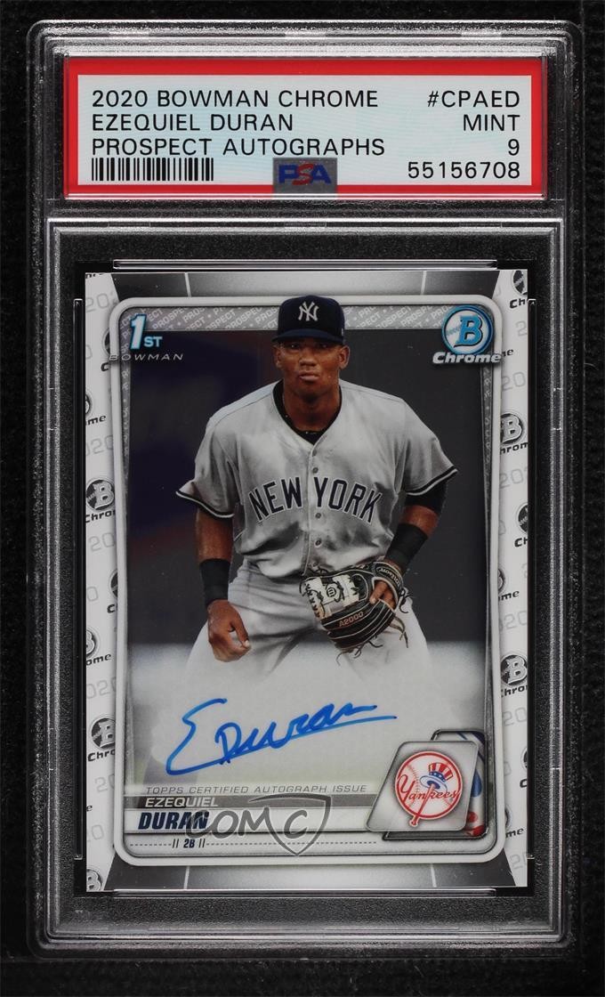 2020 Bowman Chrome Prospects Auto Ezequiel Duran #CPA-ED PSA 9 MINT Auto 1q7
