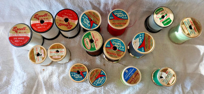 Vintage Sewing Thread Lot - 16 Spools J&P Coats Dual Duty Plus, Excell, Clark's