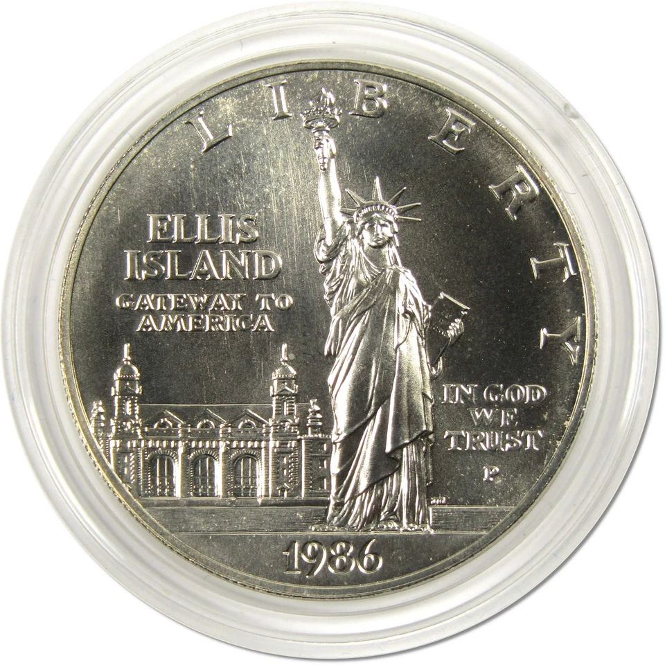 Statue of Liberty Centennial Commemorative 1986 P BU Silver $1 OGP COA - Image 2 of 4