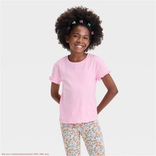 Girls' Short Sleeve Textured Knit T-Shirt - Cat Jack XS SEE DEAL