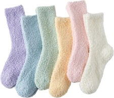 6 Pairs Fuzzy Socks For Women Soft Home Slipper Socks Fluffy Sleeping Socks don'