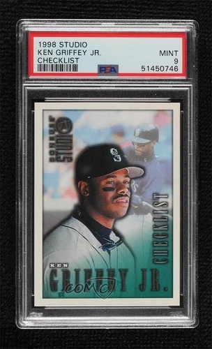 1998 Donruss Studio Checklist Ken Griffey Jr #220 PSA 9 MINT HOF