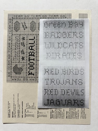 Rare Bittersweet Designs "Favorite Football Team" Cross Stitch Chart+BONUS NAMES - Picture 2 of 4